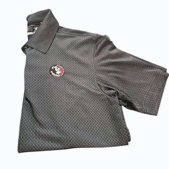 FSU Cutter & Buck Black Florida State Seminoles CB DryTec Luxe Polo XL - Picture 3 of 14